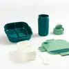 Conjunto de Marmita de Dois Andares com Seis Compartimentos e Copo d'Água Transfronteiriço, Marmita Bento Portátil Selada, Marmita de Um Andar com Três Compartimentos e Talheres