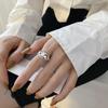 Anillo Hueco de Estrella Luna Estilo Coreano para Mujer Dulce Creativo Combinable Cadena Corte Cruzado Gladiousness Anillo de Dedo