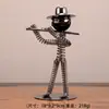 Resorte Metálico Musical Modelo Iron Man Trompeta Banda Saxofón Corno Francés Decoración Hogar Cafetería Arte de Hierro