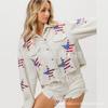Comercio exterior transfronterizo primavera y otoño chaqueta abrigo caliente de lentejuelas Día de la Independencia europeo y americano chaqueta exterior de pana con lentejuelas ropa para mujer