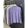 Suéter de punto de color liso suave y sencillo con cuello medio alto para mujer, Novedades de otoño, Top básico casual cálido de corte ajustado como capa base