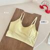Nueva camisola ajustable de seda de hielo para mujer, top de tubo interior push up, almohadilla de látex, cómoda, copa fija, ropa interior versátil