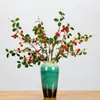 Fruta Artificial de Framboesa de Haste Longa para Jardim, Paisagismo, Arranjos Florais de Designer, Decoração Suave e Arranjos de Flores