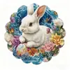 Mantel individual de lino para Pascua transfronterizo con bordes redondos ondulados, diseño de conejo y huevo, decoración de mesa para primavera y verano, tapete aislante del calor