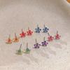 Pendientes Pequeños de Tuerca de Flor con Atmósfera Degradada Super Hada para Mujer Moda Temperamento Versátil Sentido de Alta Gama Pendientes de Primavera Verano Joyería para la Oreja