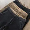 Pantalones casuales de pana gruesa de alta calidad estilo europeo y americano, con estampado de copo de nieve frito, rectos, cálidos, de terciopelo, para hombre