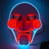 Máscara de Halloween horror motosierra tema de película de terror luz fría horror susto led Máscara Luminosa transfronterizo