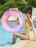 Nuevo Ins Anillo de Natación Grueso con Lentejuelas de Celebridad Cibernética para Niña Adulto Niños Anillo de Natación de PVC Anillo Flotante Anillo Axilar Salvavidas