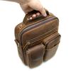Bolso de Hombre Malute Bolso Bandolera Cruzado de Cuero Genuino para Hombre de Cuero Crazy Horse Vintage Europeo y Americano Bolso de Mano de Alta Gama