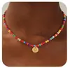 Collar de Corazón Turquesa Colorido de 26 Letras Transfronterizo Europeo y Americano, Gargantilla Elegante y Versátil