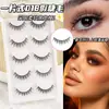5 Pares de Pestañas Postizas Gruesas Paquete Mixto, Tira Completa, Estilo Europeo y Americano Transfronterizo, Base Rígida, Curvadas a Mano, Pestañas Realistas al Por Mayor para Maquillaje Natural