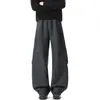 Estilo americano, corte holgado, moda urbana, colección otoño 2026: Pantalones deportivos casuales de pierna ancha, pantalones largos para hombre, nuevo diseño moderno