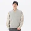Chaleco suéter para hombre, nuevo estilo otoño/invierno, corte holgado, talla grande, color liso casual, top de cuello en V para usar en capas