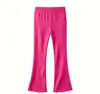 Primavera/Otoño 2026 Nuevos Pantalones Ajustados de Algodón Puro con Pierna de Campana para Niñas Pantalones con Volantes para Niñas Ropa Exterior Elegante Pantalones para Niños Transfronterizo