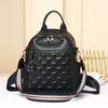 Mochila Casual Moda Nuevo Bolso de Hombro de Piel de Vacuno de Primera Capa a Cuadros Cuero Genuino Bolso de Mujer Cuero Suave Gran Capacidad Individual 8157