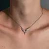 Collar de Acero de Titanio con Alas de Ángel Transfronterizo para Hombres, Moda Hip-Hop Tendencia Retro Versátil Joyería de Diseño Personalizado para Mujeres