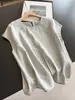 2026 Tencel Linho Estilo Chinês Gola Redonda Cor Sólida Sem Mangas Camiseta Versátil Top Curto Atacado N5ET83010