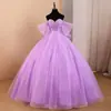 Fornecimento Transfronteiriço de Vestidos de Baile Noturnos, Estilo Palaciano 2026 Roxo Claro Manga Borboleta Saia de Barra Larga, Fornecimento de Vestidos de Noiva