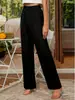 2025 Primavera Otoño Verano Elegantes Pantalones Rectos para Mujer Amazon Aliexpress Cintura Elástica Cómodos Casuales Largos Adelgazantes