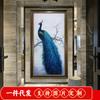 Pintura de diamante 5D de pavo real azul, estilo europeo, bordado de diamantes adhesivos, 2019, para sala de estar, punto de cruz, porche, pasillo vertical.