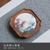 Tetera absorbente de agua de nogal Soporte para tetera Platillo Hogar Infusión Seca Mesa Mesa de té pequeña Almohadilla de aislamiento Juego de té Kung Fu Almohadilla para tetera