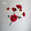 Flores Artificiales de Peonía de Terciopelo Multicabezal para Decoración del Hogar, Accesorios para Fotos, Ramilletes de Mesa para Bodas y Arreglo de Escenas