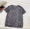 2026 Verano Delgado Tencel Estampado de Leopardo Básico Secado Rápido Camiseta de Manga Corta Cuello Redondo Para Mujer Ligeramente Transparente Camiseta de Manga Corta con Estampado de Leopardo