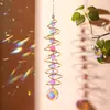 Sino de Vento Espiral 3D Transfronteiriço Bola de Cristal Cauda de Vento Giratória Sino de Vento de Energia Eterna Colorido Vermelho Fabricação Decoração de Jardim Externo