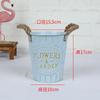 Boca grande vintage antigo branco leitoso lata vaso de flor barril de flor corda de cânhamo ferro flor flor planta verde planta em vaso conjunto vaso