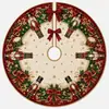 Falda para árbol de Navidad, falda redonda para base de árbol de decoración navideña, falda para árbol de tela con diseño de Papá Noel y muñeco de nieve, 120 cm de diámetro