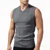 Nuevo chaleco versátil de moda para otoño e invierno para hombre, suéter casual de punto con cuello en V, disponible en tallas grandes y múltiples colores, estilo pullover, sin mangas, perfecto como capa base