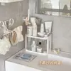 Prateleira de armazenamento de bancada de camada dupla, adequada para dormitórios estudantis, banheiros e armazenamento de cosméticos; organizador de mesa para penteadeiras