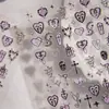 Cyansea Laser Prata Adesivos de Arte para Unhas Estilo Gótico Rosa Quente Fábrica de Adesivos para Unhas Atacado Adesivos de Arte para Unhas