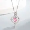 Bestseller transfronterizo: 12 tipos de colgantes de corazón de rosa de diamante, collares de moda europeos y americanos para mujer, regalo del Día de la Madre