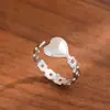 Anillos Abiertos de Acero Inoxidable Transfronterizos, Anillos Ajustables de Acero de Titanio que No se Desvanecen, Anillos Prensados en Aceite, Joyería de Mano al por Mayor