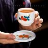 Ilustración de un Cubo de Agua, Sala de Té Dulce de Cerámica Estilo Chino, Juego de Té Kung Fu, Posavasos, Bandeja de Té Resistente al Calor, Accesorios para Ceremonia del Té, Pintado a Mano