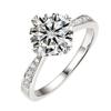 Versão coreana do Anel de Diamante Snowflake 2 Quilates banhado a ouro 18K anel duplo de amor casamento imitação americana moissanita