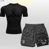 Ghostface Shorts Masculinos de Camada Dupla Transfronteiriços Traje de Manga Curta Traje de Treino para Academia Peça Única Estampada Esportes ao Ar Livre
