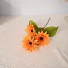 Ramo de Girasoles, Flor Artificial de Seda, Girasol, Sala de Estar, Oficina, Dormitorio, Decoración de Mesa Interior de Pie