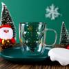Venta al por mayor de fábrica taza de deseos de estrella de vidrio resistente al calor taza creativa taza de árbol de Navidad doble taza marca de oficina taza de café