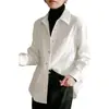 Tiro real 2026 Camisa de Algodón Cepillado para Mujer Otoño Invierno Diseño Retro Sentido Nicho Top Interior Capa Superior Camisa de Pana