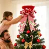 Decorações de Festival de Natal e Ano Novo Ponteira de Árvore de Natal Arranjo de Cena de Natal Laço Vermelho Adereços de Fotografia