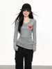 Camiseta de Manga Larga Cálida Negra de Nuevo Estilo Otoño-Invierno para Mujer, Hombro Normal, Cuello en V, Capa Interior, Ropa Exterior, Top Adelgazante Favorecedor, Camiseta Base