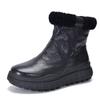 Botas de neve de pele de cordeiro com padrão de embreagem para mulheres outono e inverno botas de algodão quente forradas de lã de fundo grosso botas curtas para todos os jogos