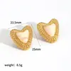 Pendientes de Corazón de Resina de Estilo de Lujo Accesible Transfronterizo Pendientes para Mujer Retro Elegantes de Acero Inoxidable de Gama Alta Pendiente