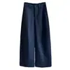 Artículos Europeos de Alta Gama 2026 Nuevo Estilo Adelgazante Versátil de Cintura Alta Casual Holgado Pierna Ancha Recto Pantalones de Traje Grises para Mujer 6751