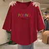 Ropa de Mujer de Moda Trendy Sencilla Holgada de Cuello Redondo Verano 2026, Versátil, Cubre Abdomen, Adelgazante, Manga Tres Cuartos Estilo Nuevo