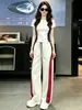 Conjunto Esportivo Casual Moda Coreana para Mulheres, Moda Verão, Rejuvenescedor, Versátil, Conjunto de Duas Peças com Camiseta de Manga Curta que Marca a Cintura e Calça de Pernas Largas