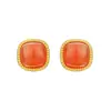 Pendientes Cuadrados de Plata S925 Chapada en Oro con Jade Rojo del Sur Hui Baoli, Pendientes de Moda de Nicho de Lujo Ligero Versátiles y Elegantes para Mujer