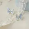 Pendientes de Mariposa Azul Degradado con Aguja de Plata S925 para Mujer 2026 Estilo Nuevo de Primavera Pendientes de Flor Elegantes Pendientes de Diseño Nicho